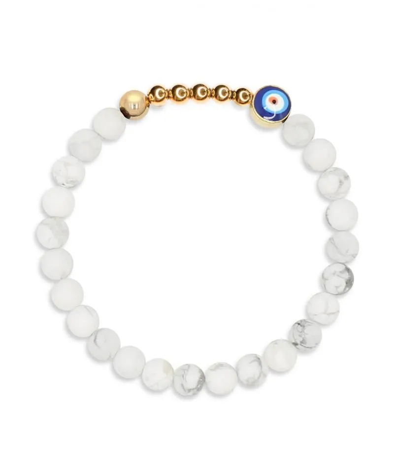 Ojo Bracelet White Howlite – Gold