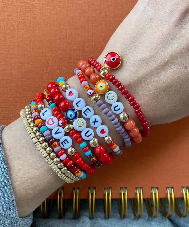 Name Game Bracelet – Color Crush Red