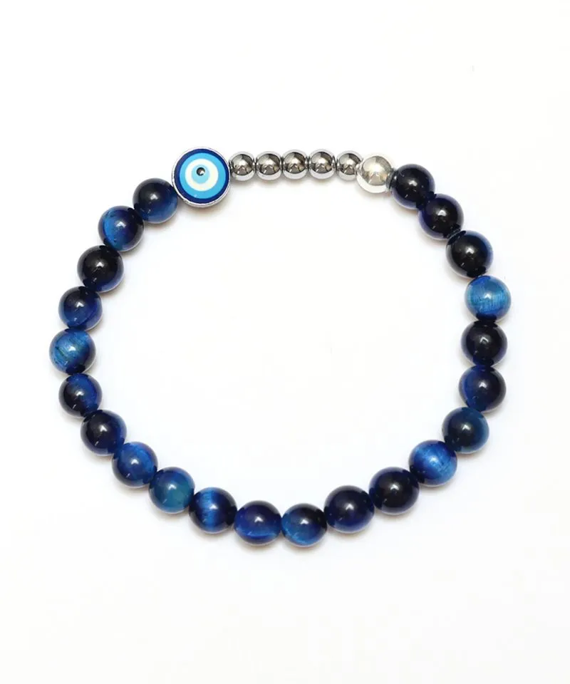 Ojo Bracelet Blue Tiger Eye – Silver