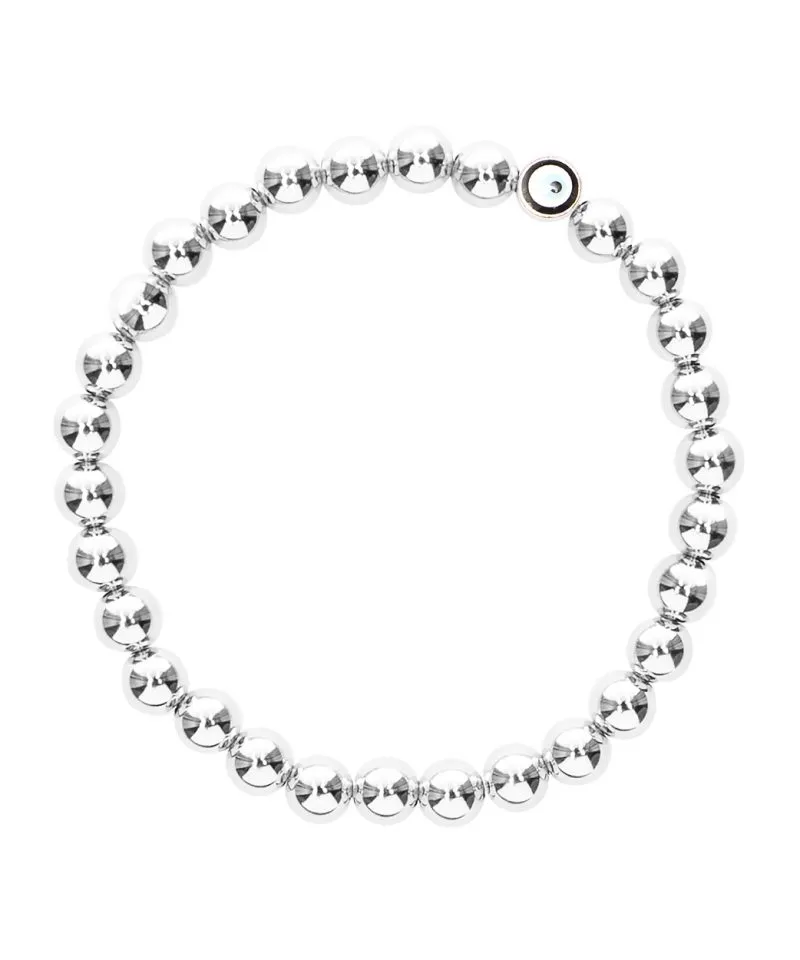 Silver Evil Eye Bracelet 6mm