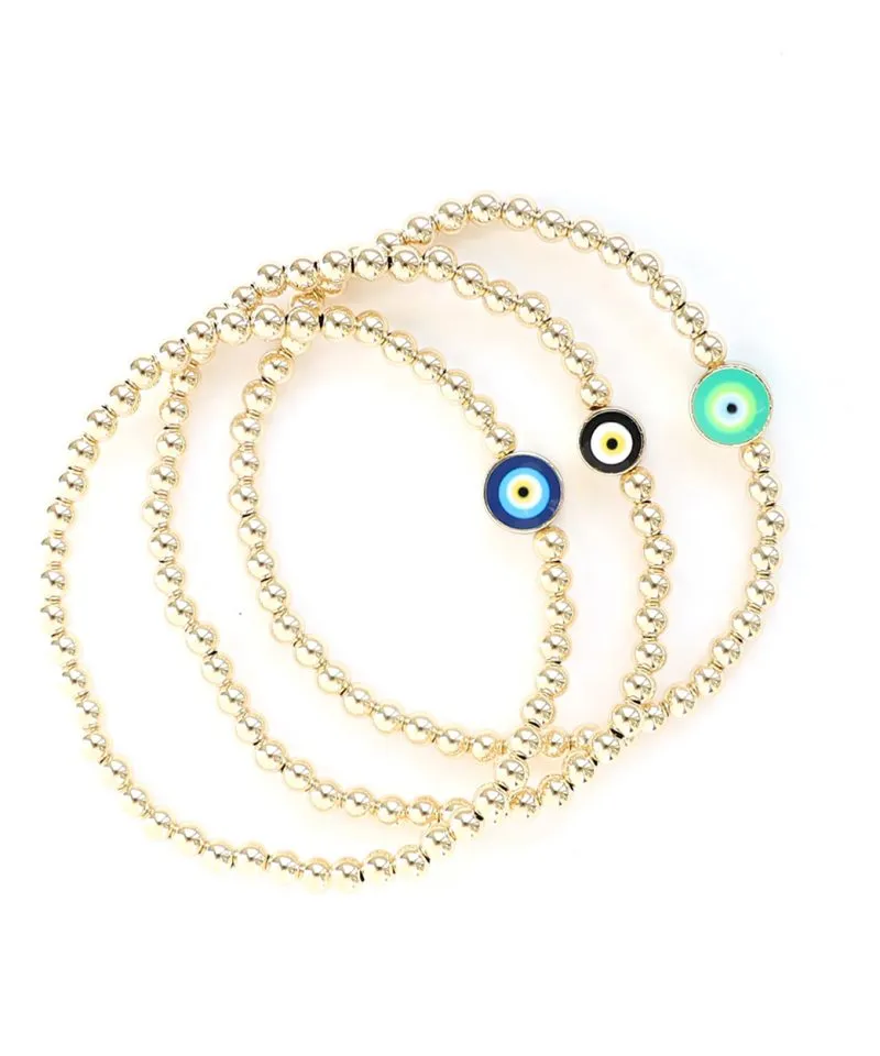 4mm Gilded Evil Eye Bracelet