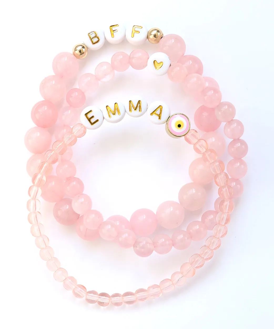 Name Game Bracelet 6mm Rose Quartz