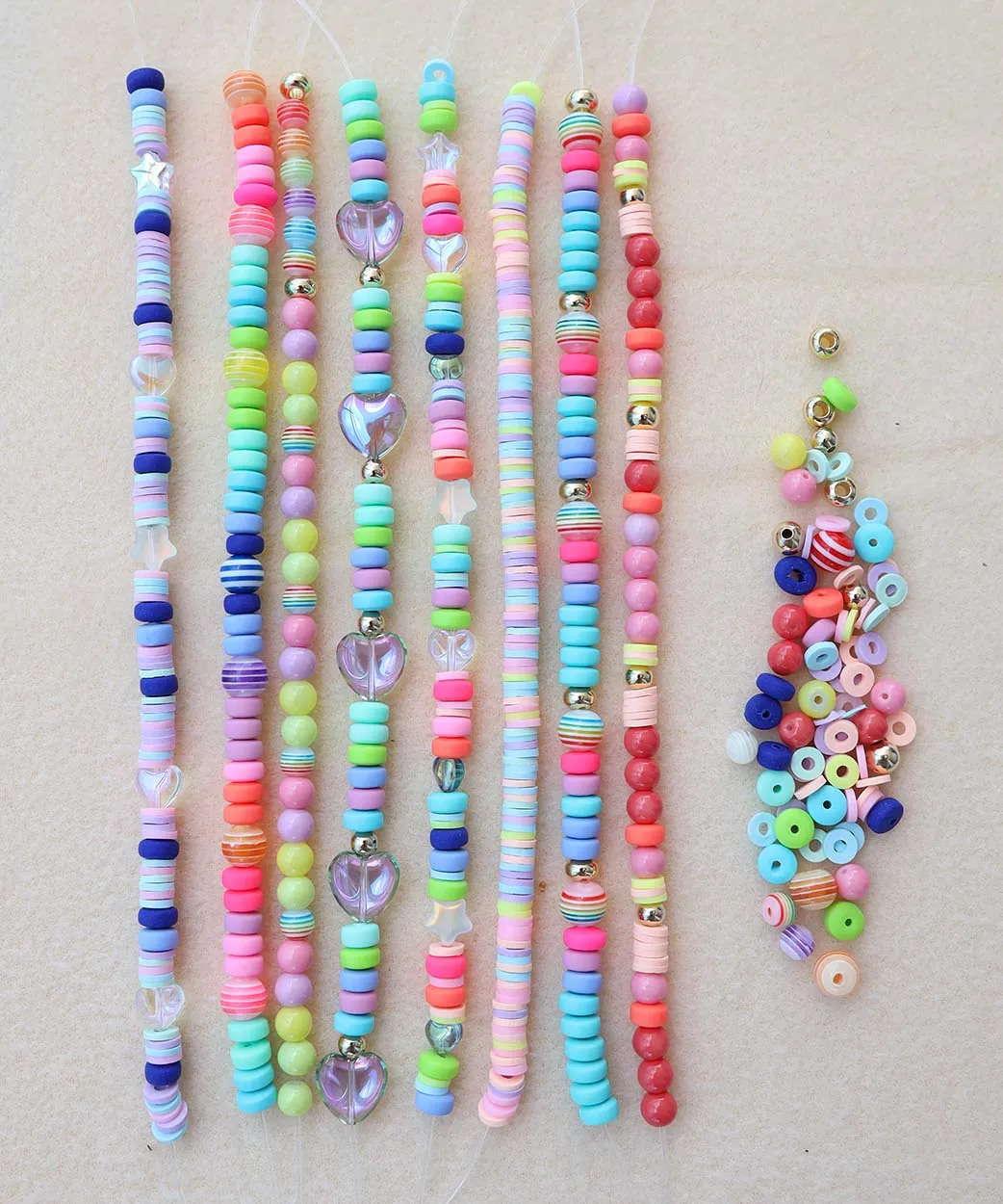 Candy Necklace Beads, Pastel Candy Beads for Jewelry Making, Rondelle Beads  for Bracelet, Necklace